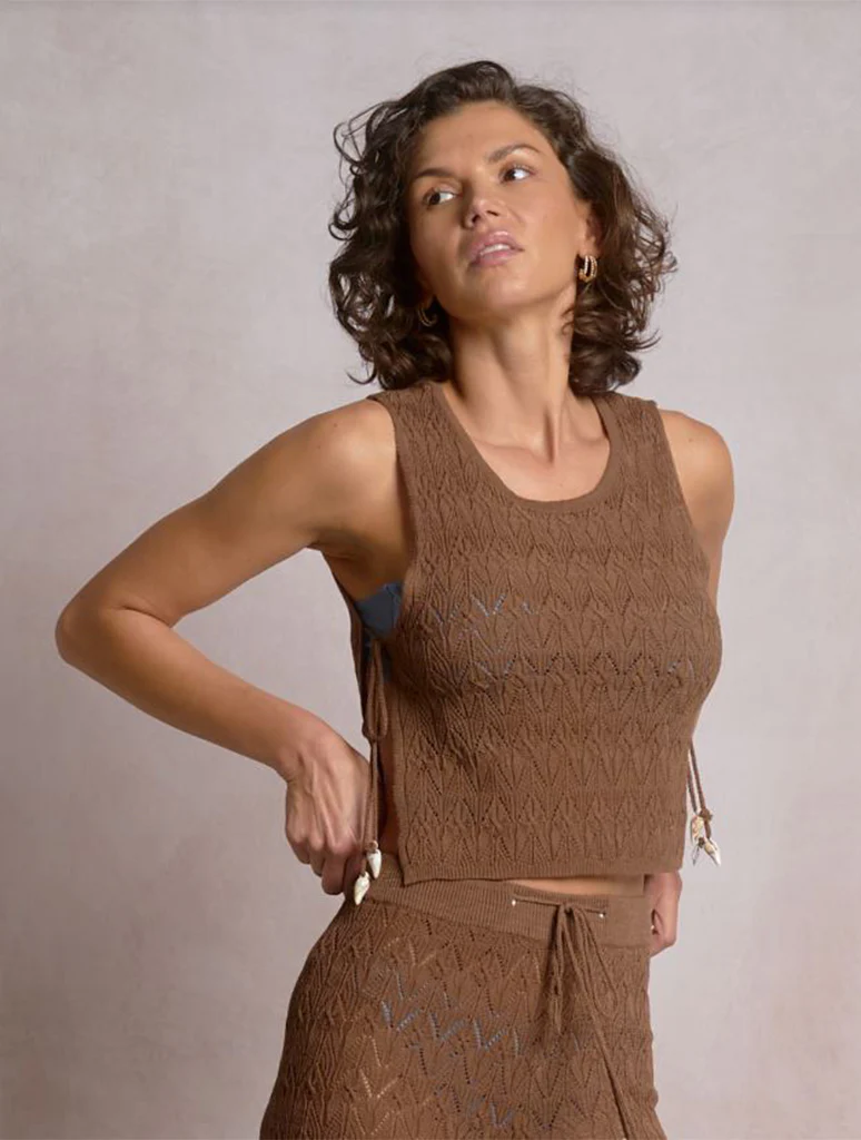Crochet Crew Top With Side Ties - Image 2