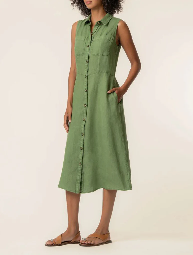 Kut from the Kloth Bowie Button Down A-Line Sleeveless Dress - Image 2