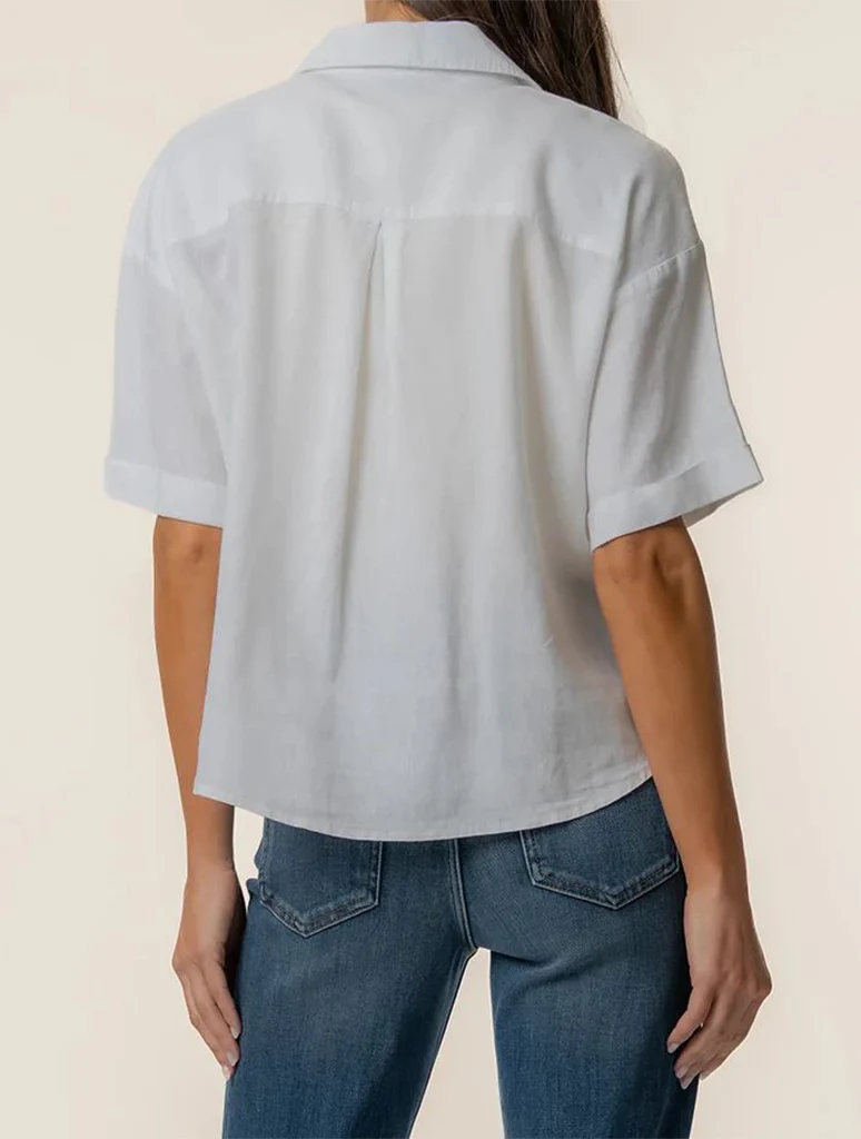 Kut From The Kloth Brianna Boxy Button Front Short Sleeve Shirt - Image 3