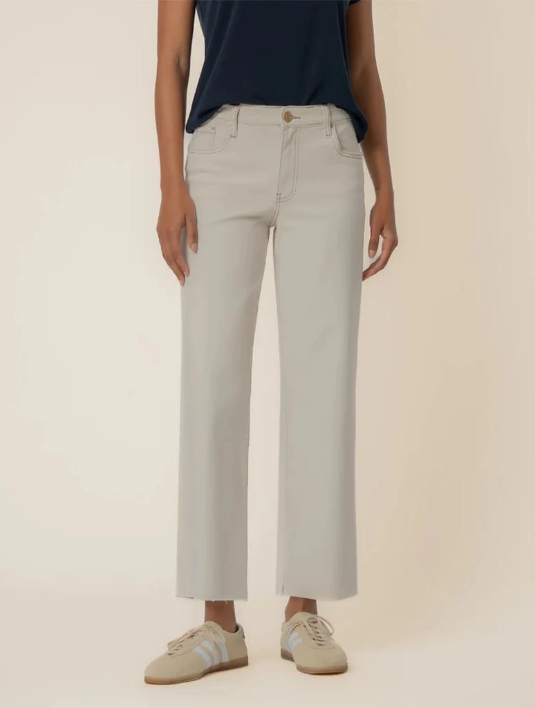 Kut From The Kloth Charlotte High Rise Wide Leg Jeans with Raw Hem