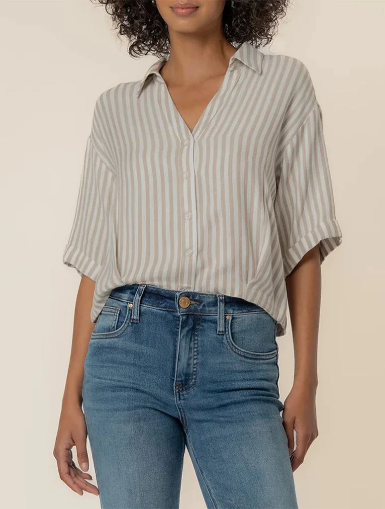 Kut From The Kloth Donna Top with Front and Back Pleat