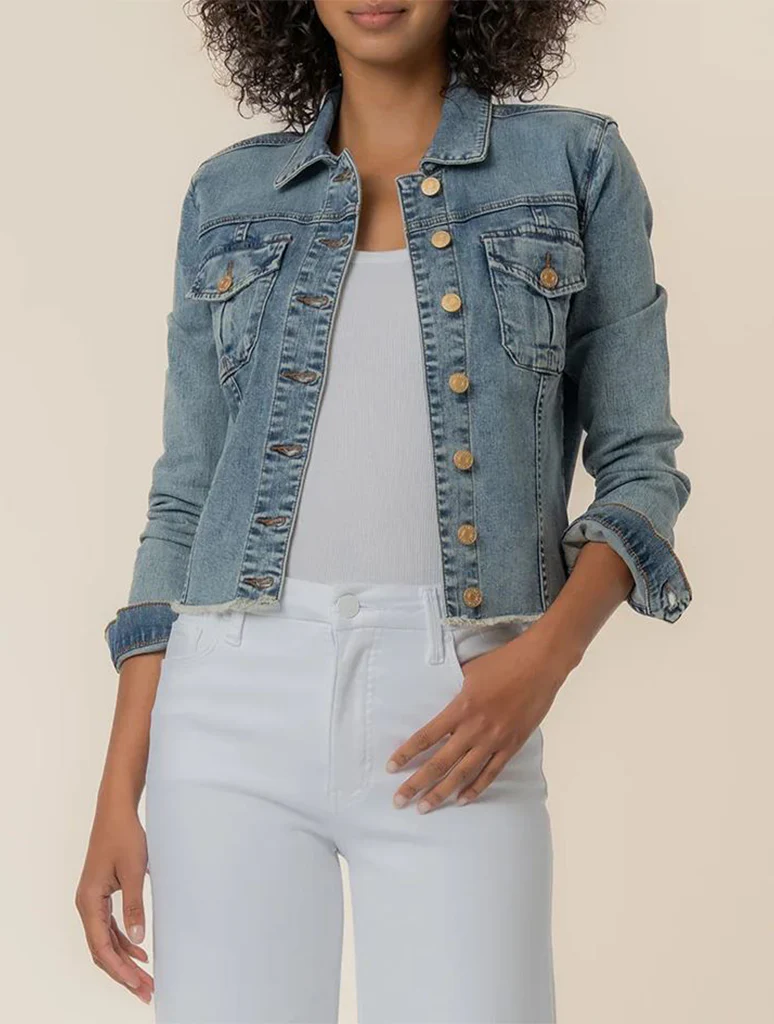 Kut From The Kloth Kara Jacket With Frayed Hem