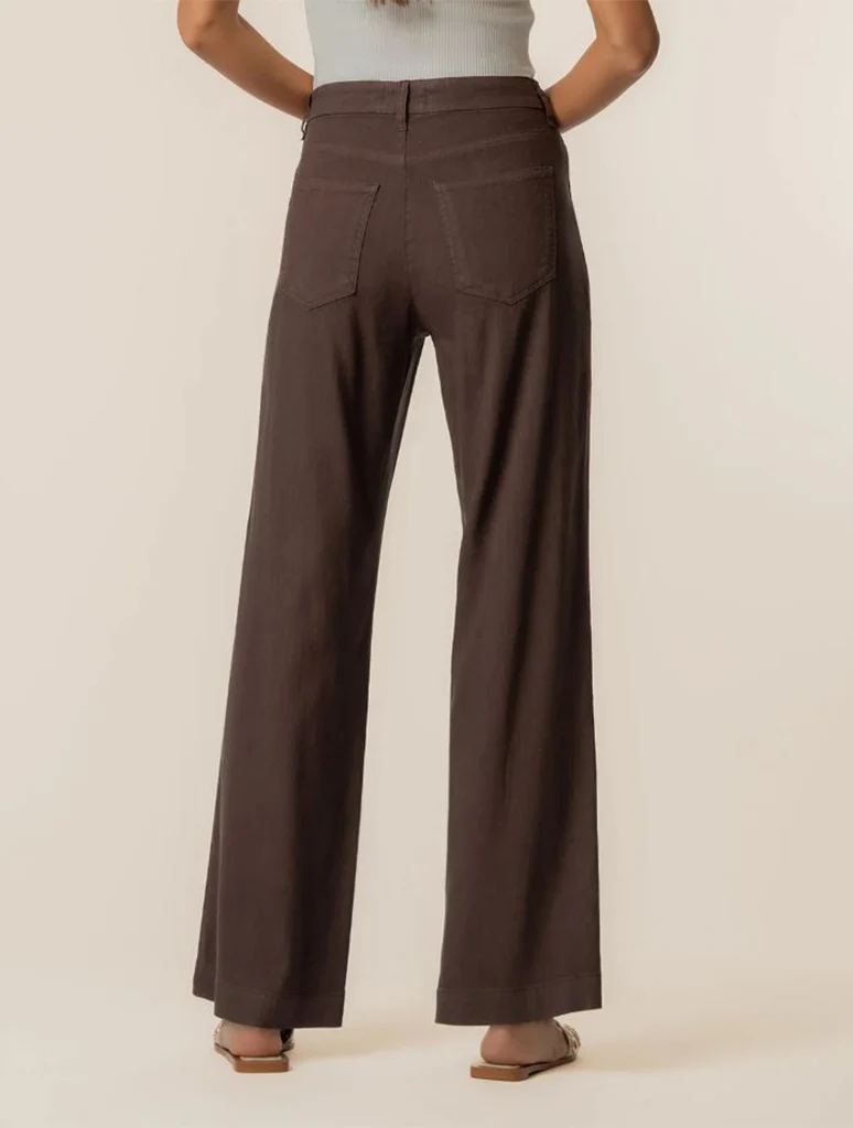 Kut From The Kloth Meg High Rise Wide Leg Linen Pants with Front Pleats - Image 3