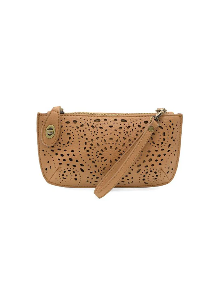 Lazer Cut Eyelet Mini Wristlet Crossbody Clutch - Image 3