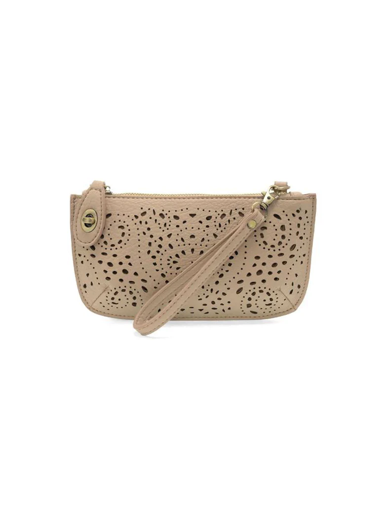 Lazer Cut Eyelet Mini Wristlet Crossbody Clutch - Image 4