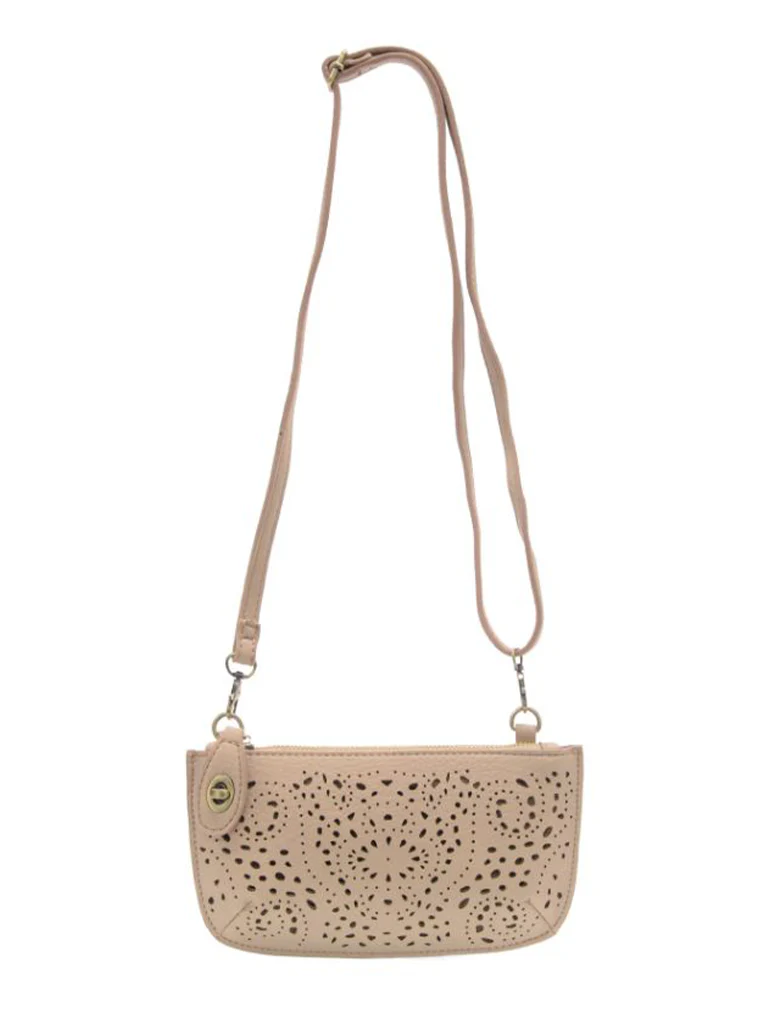 Lazer Cut Eyelet Mini Wristlet Crossbody Clutch - Image 5