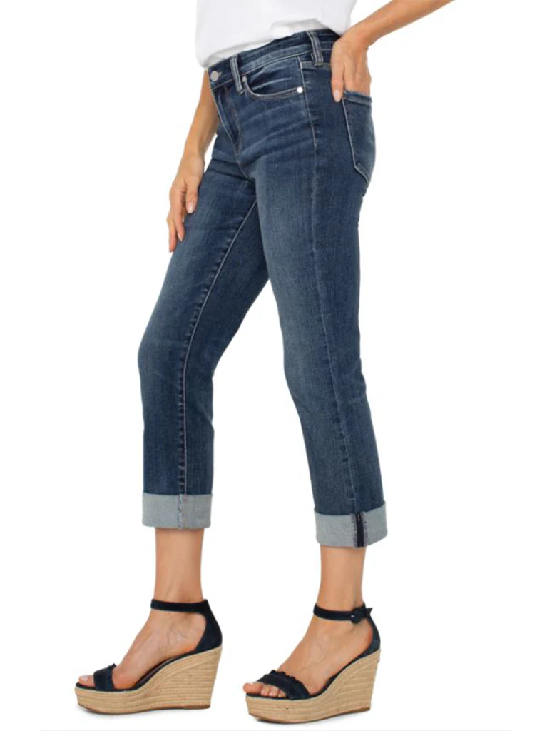 Liverpool Charlie Crop Wide Roll Cuff Jeans - Image 2