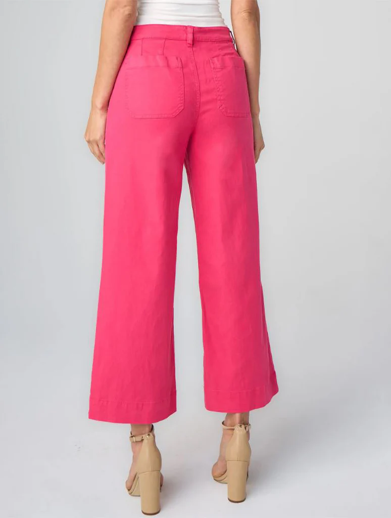 Liverpool Cropped Wide Leg Pants With Patch Pocket - Image 2