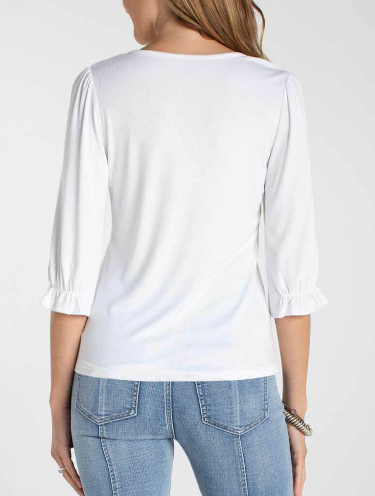 Liverpool Elbow Sleeve Notch Knit Tee - Image 4