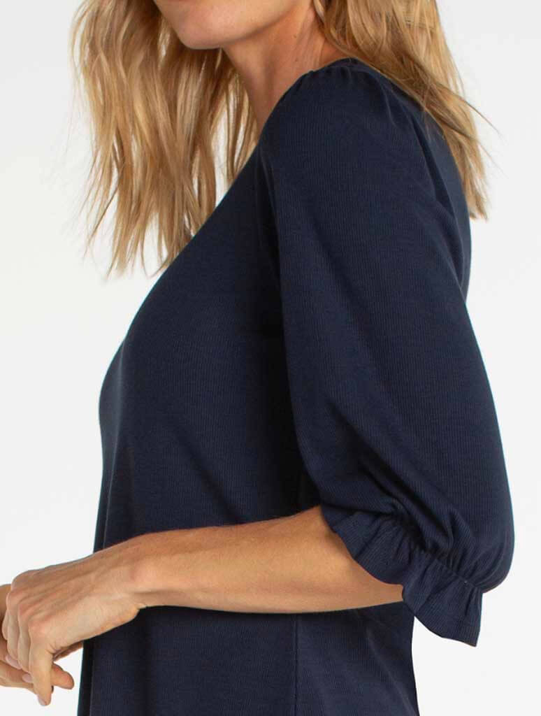 Liverpool Elbow Sleeve Notch Knit Tee - Image 6