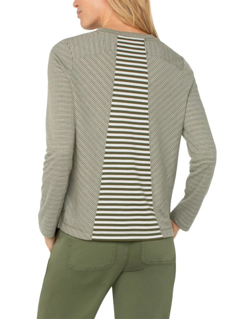 Liverpool Long Sleeve Crew Neck Knit Top With Seaming (Final Sale) - Image 2