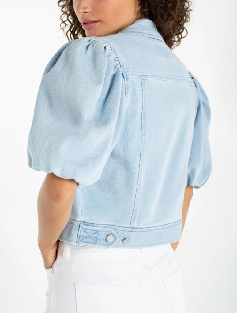 Liverpool Puff Sleeve Crop Trucker Jacket - Image 2