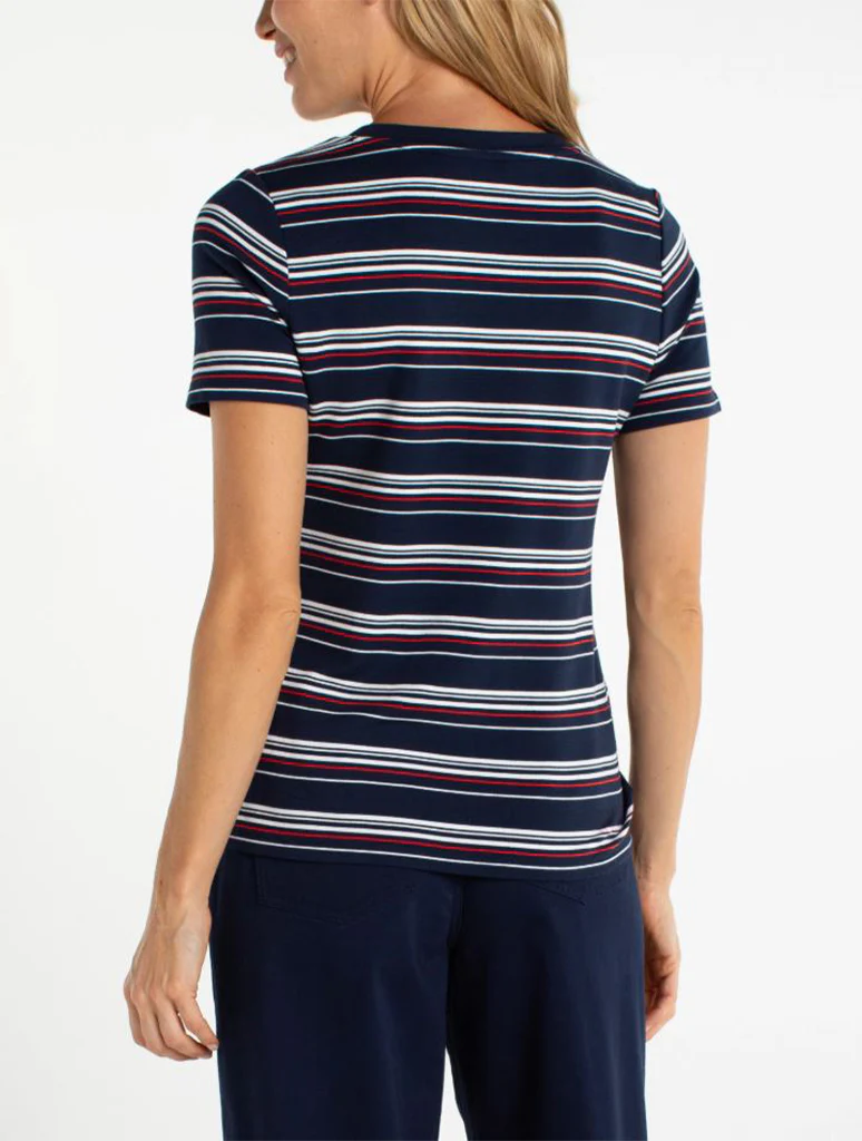 Liverpool Short Sleeve V-Neck Knit Tee - Image 2