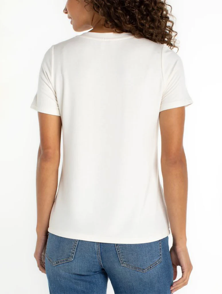 Liverpool Short Sleeve V-Neck Knit Tee - Image 2