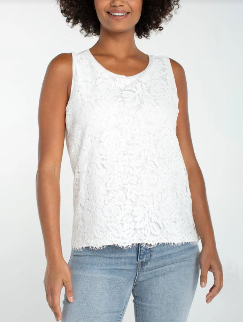Liverpool Sleeveless Lace Knit Top - Image 3