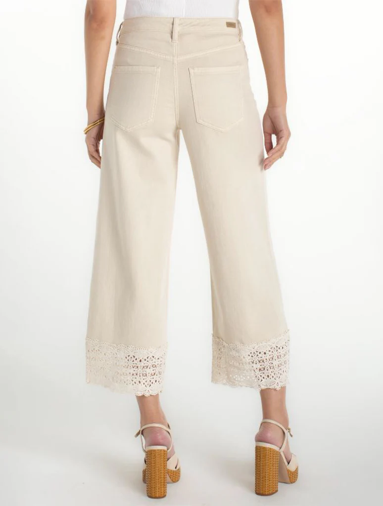 Liverpool Stride Wide Leg Jean With Lace Trim - Image 2