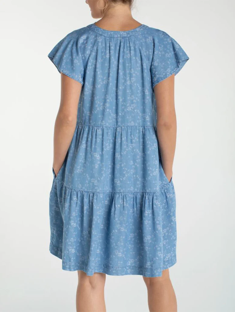 Liverpool Tiered Flutter Sleeve Dress - Image 2