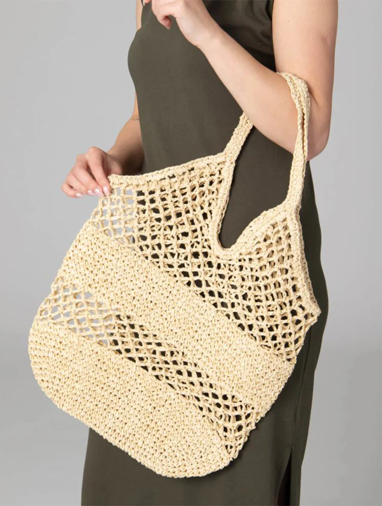 Malta Paper Crochet Open Weave Tote