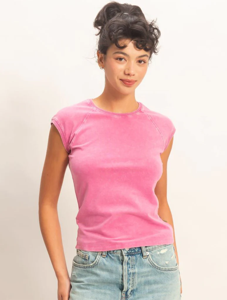 Mineral Wash Raglan Short Sleeve Tee