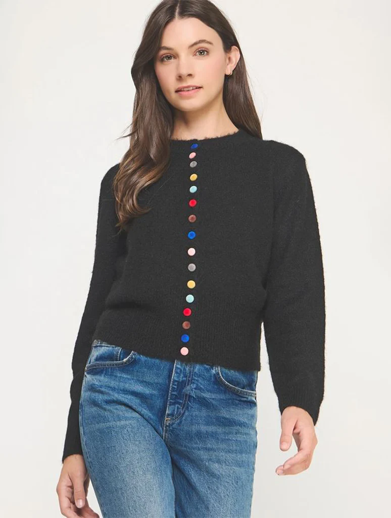 Multi Color Button Knit Cardigan - Image 4