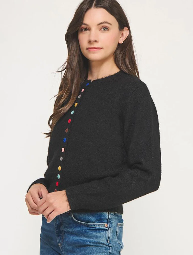 Multi Color Button Knit Cardigan - Image 5