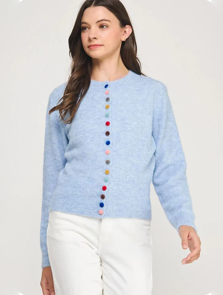 Multi Color Button Knit Cardigan - Image 7