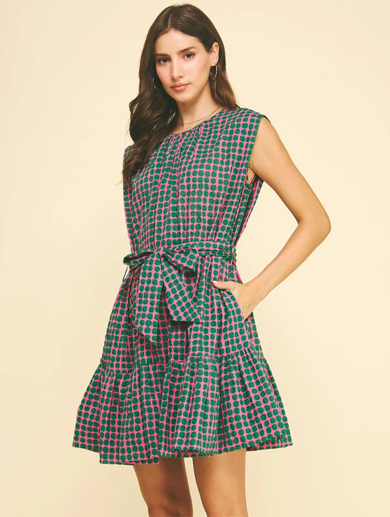 Multi-Color Polka Dot Tiered Mini Dress - Image 2