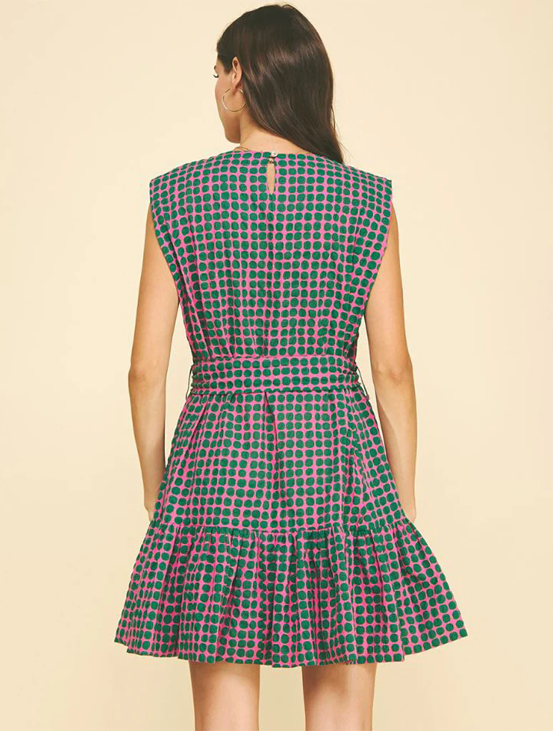 Multi-Color Polka Dot Tiered Mini Dress - Image 3