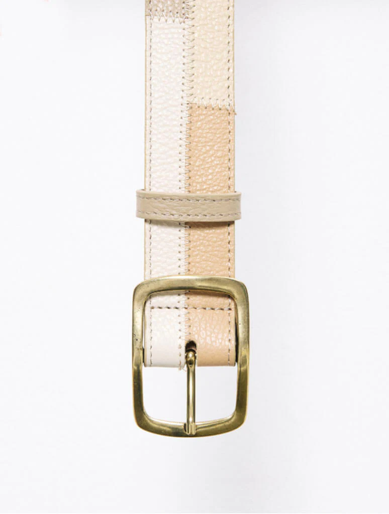 Nachida Color Block Leather Belt