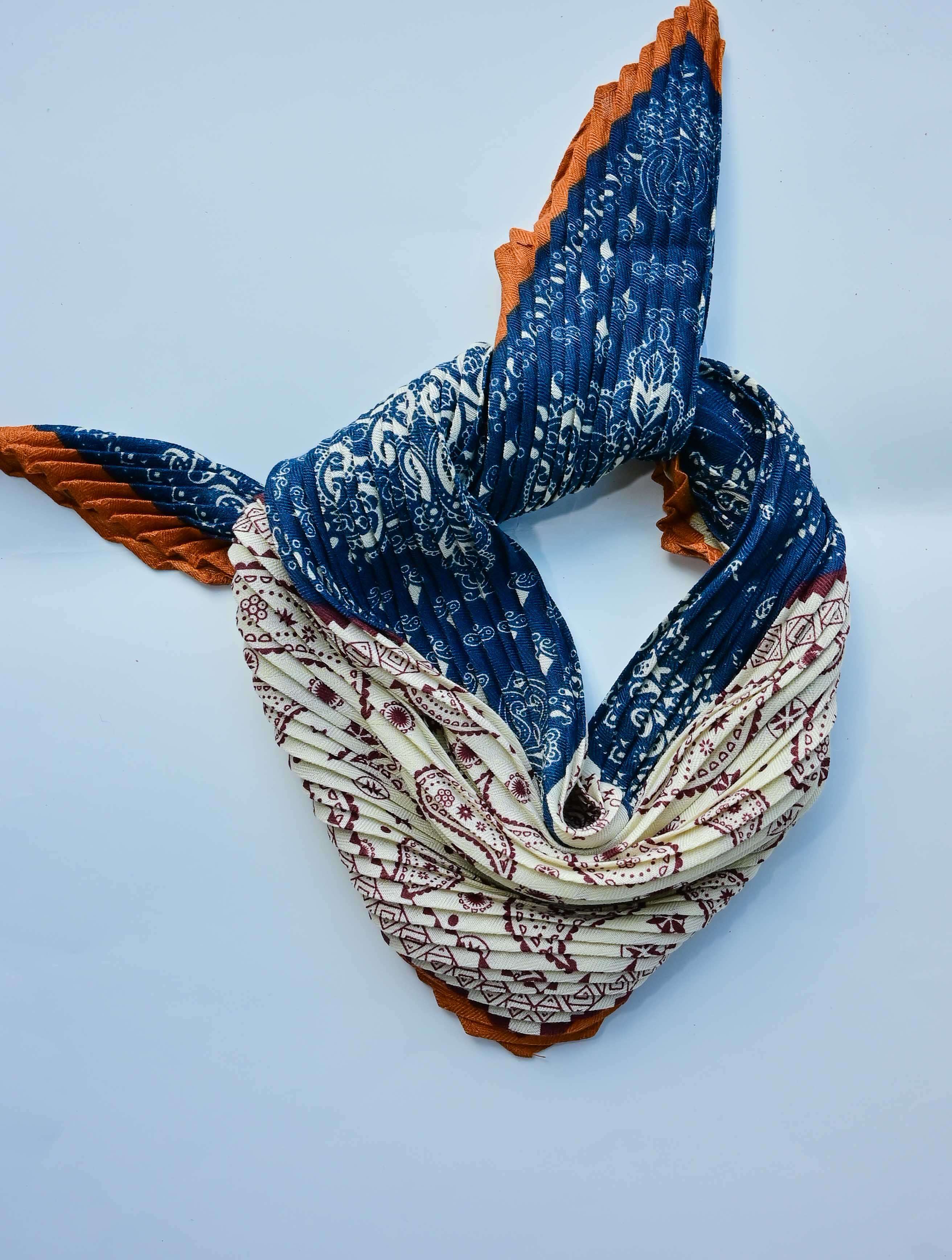 Paisley Bandana Pattern Crinkle Square Scarf - Image 6