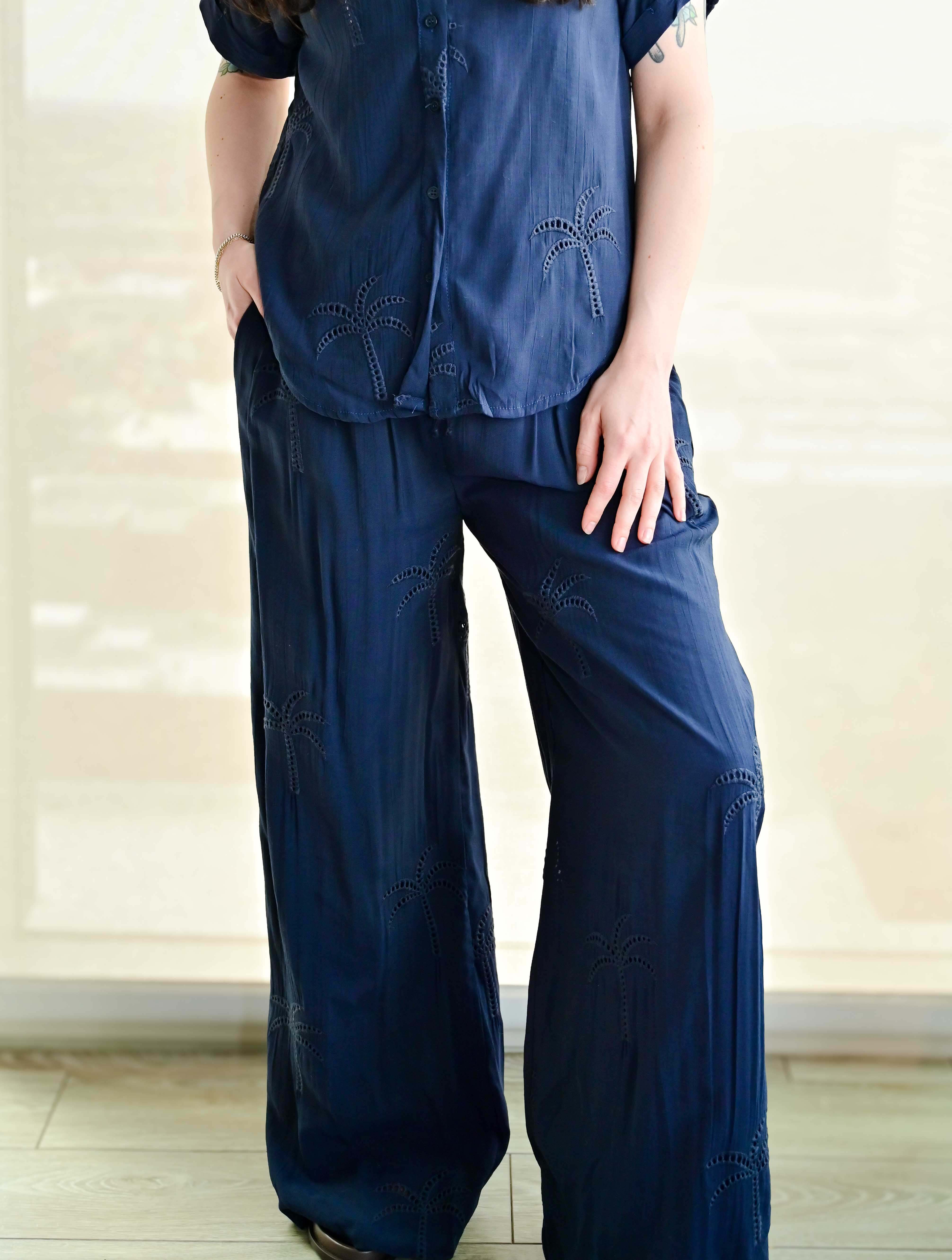 Palm Tree Eyelet Pants - Image 2