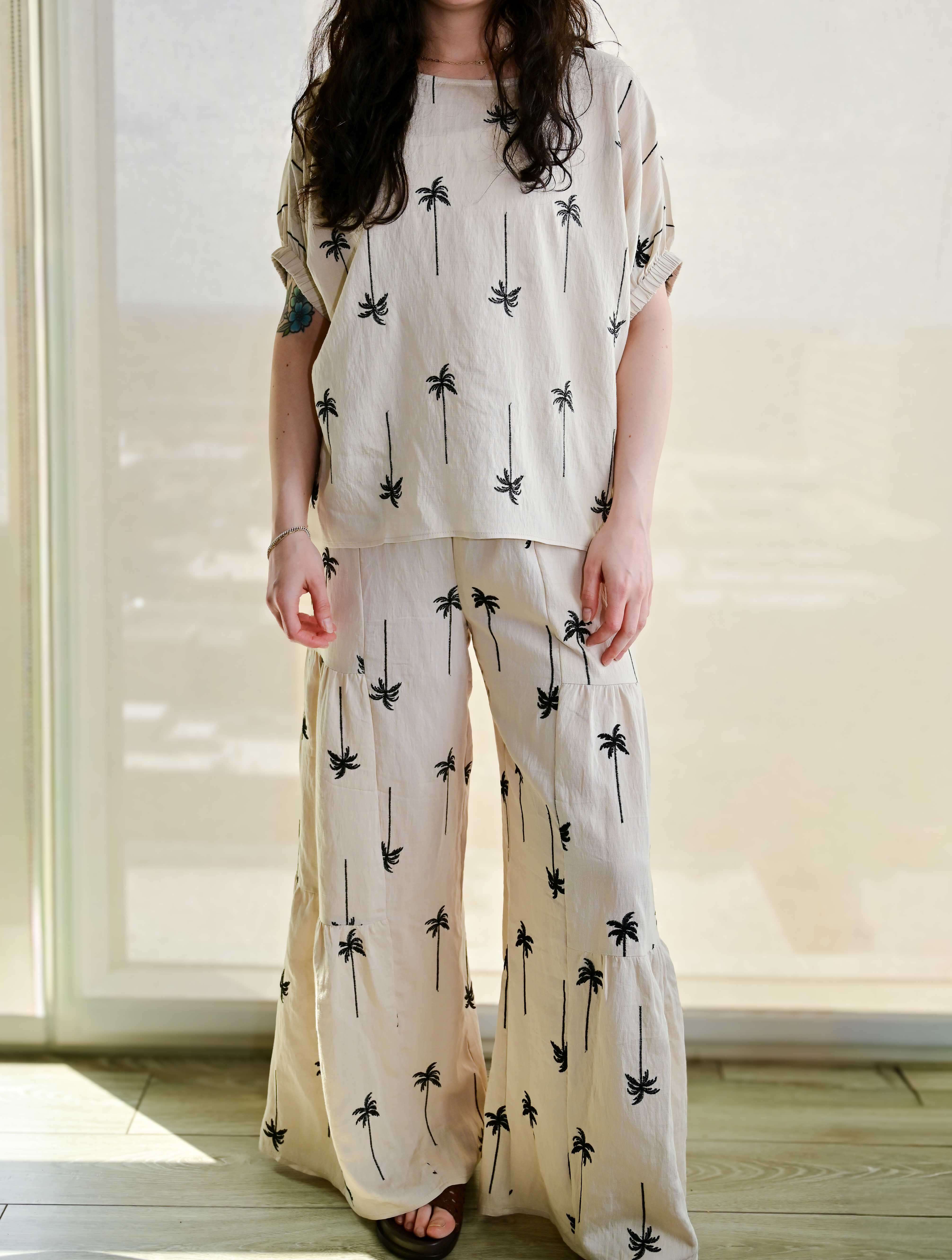 Palm Tree Print Pants - Image 2