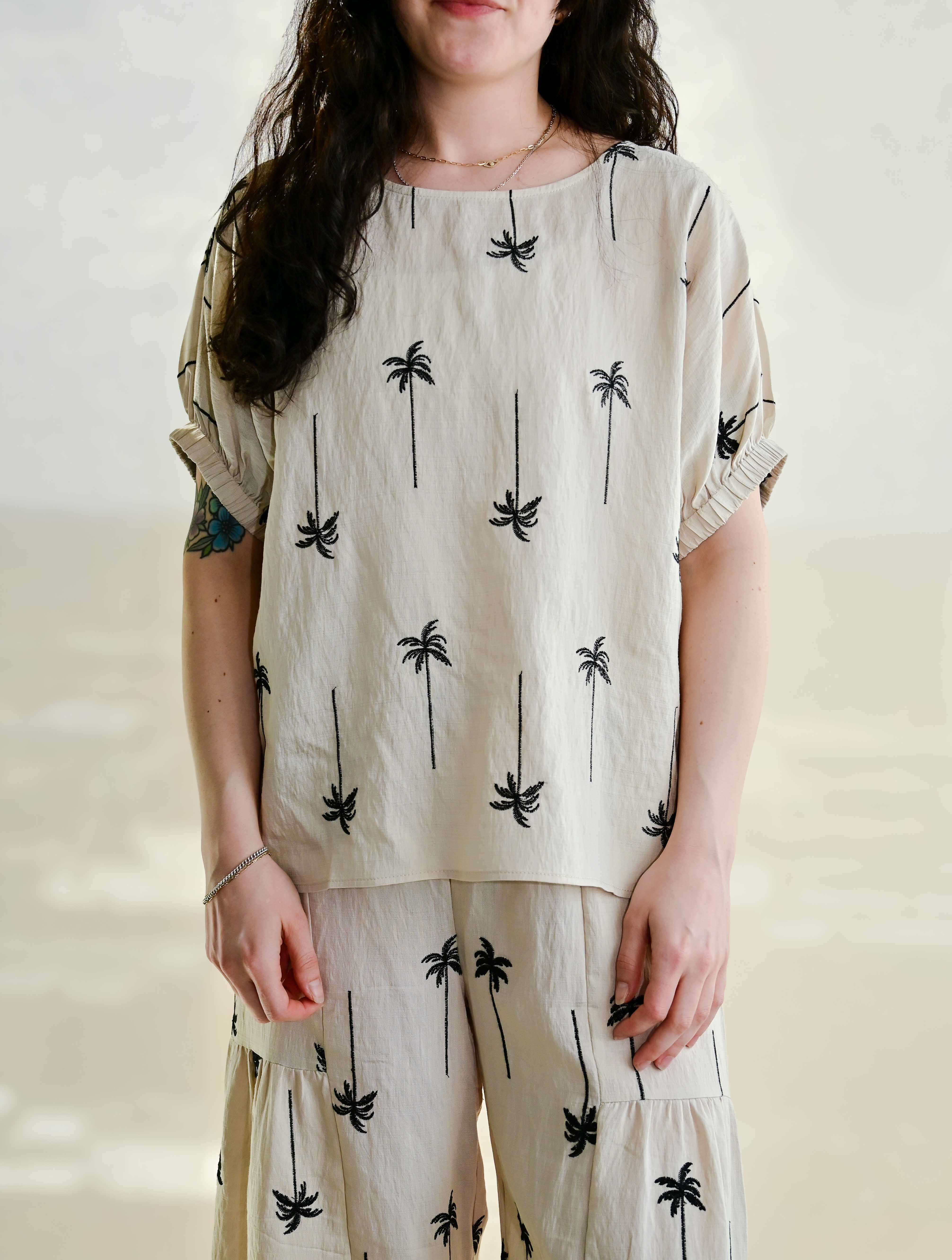 Palm Tree Print Top