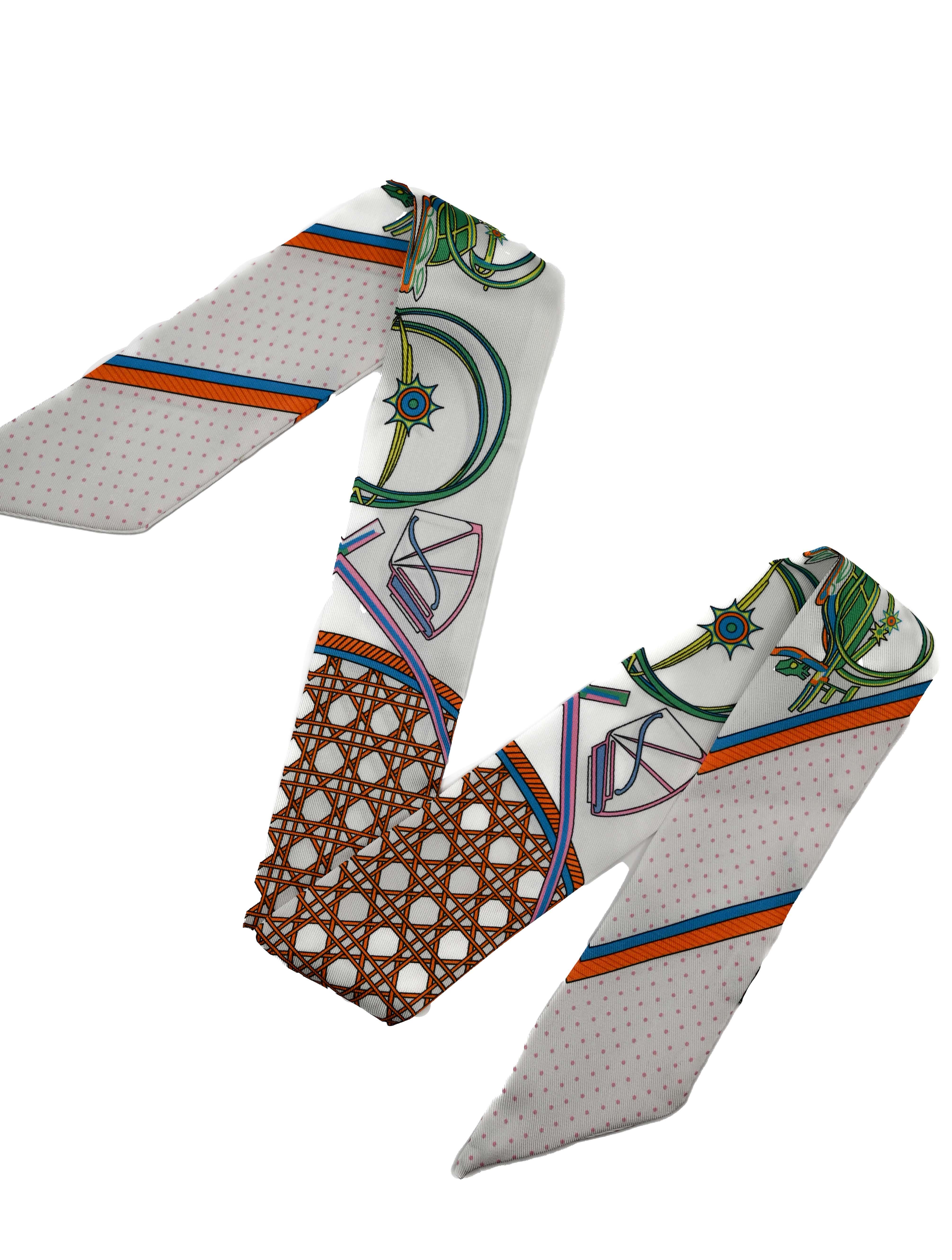 Patterned Lightweight Twilly Scarf - Image 3