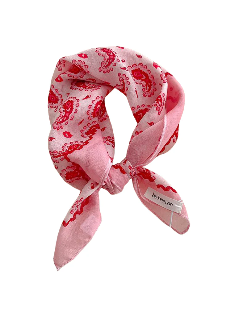 Red Passion Floral Bandana Square Scarf - Image 3