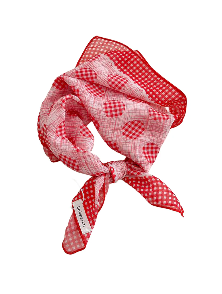 Red Passion Floral Bandana Square Scarf - Image 4