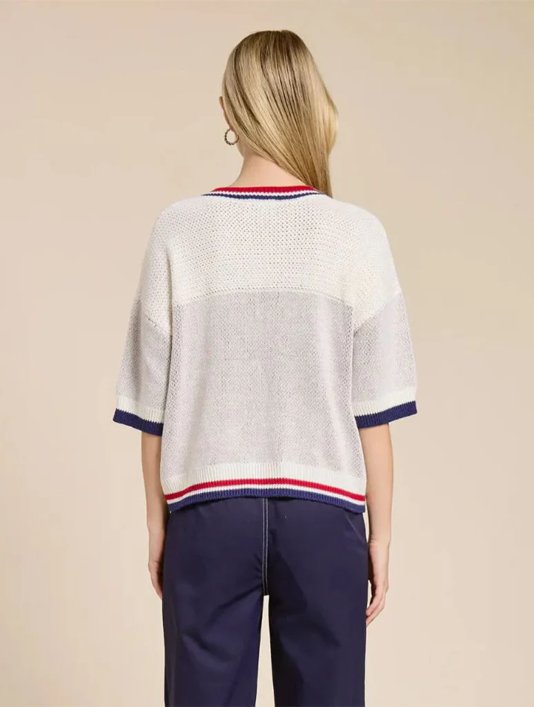 Sailing V-Neck Sweater Top - Image 3