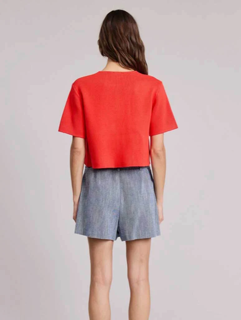 Short Sleeve Cardigan with Gold Button Detail - Image 2
