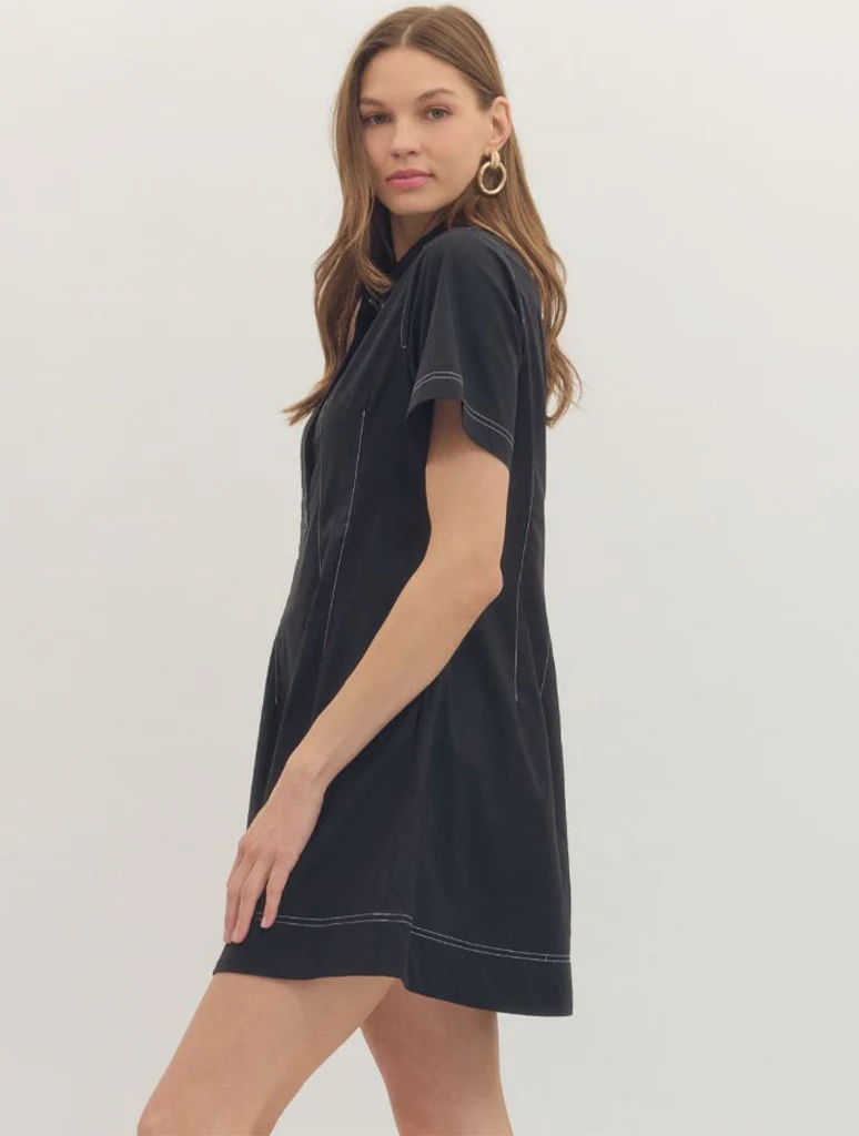 Short Sleeve Dress With Pockets - Image 2