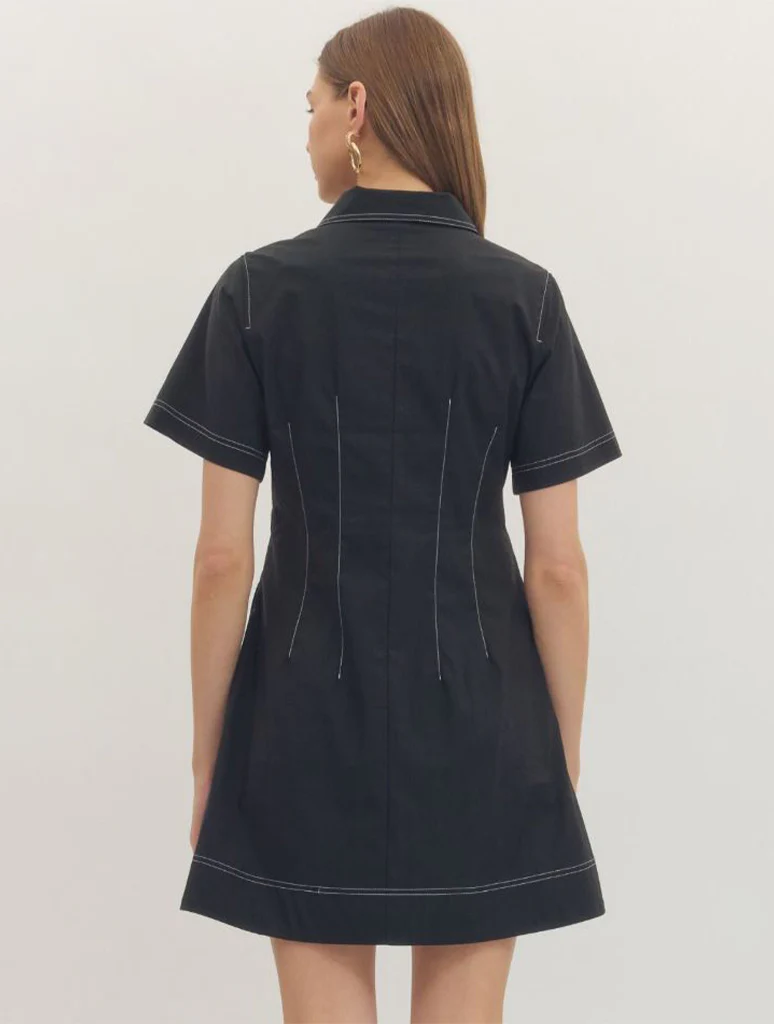 Short Sleeve Dress With Pockets - Image 3