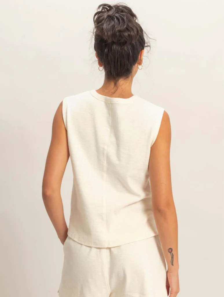 Sleeveless Cotton Top with Pocket - Image 3