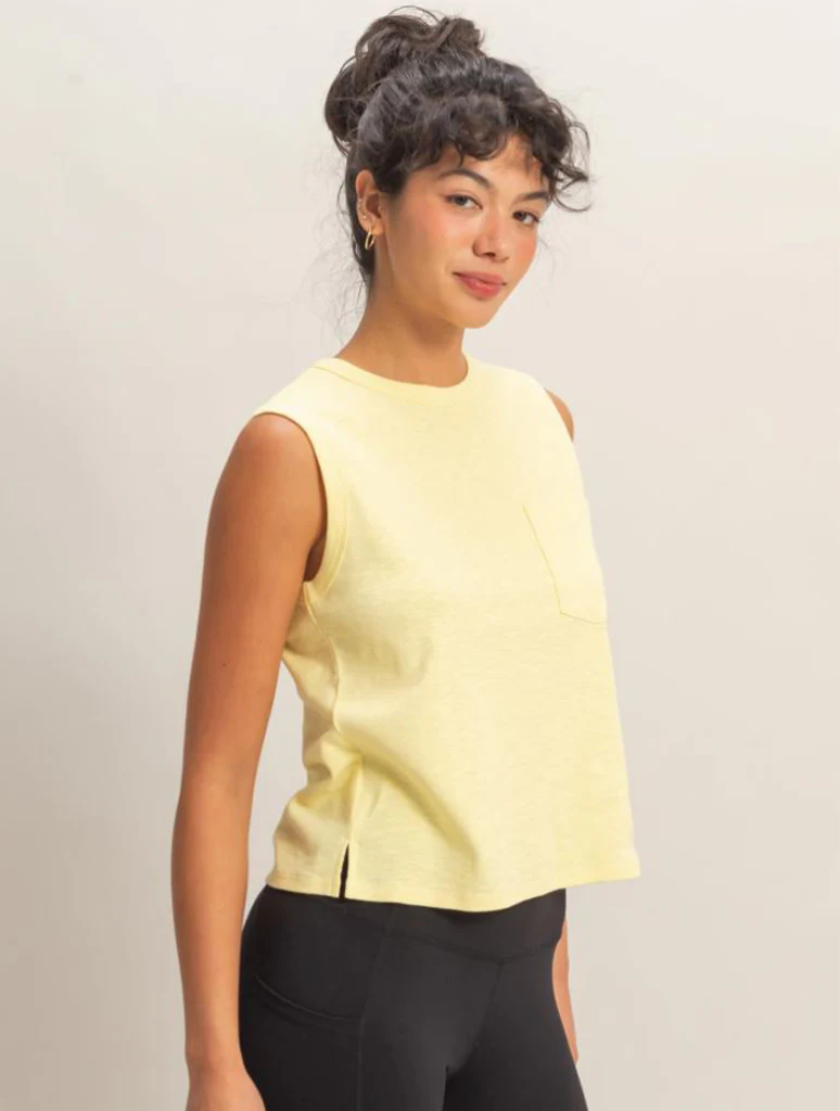Sleeveless Cotton Top with Pocket - Image 5
