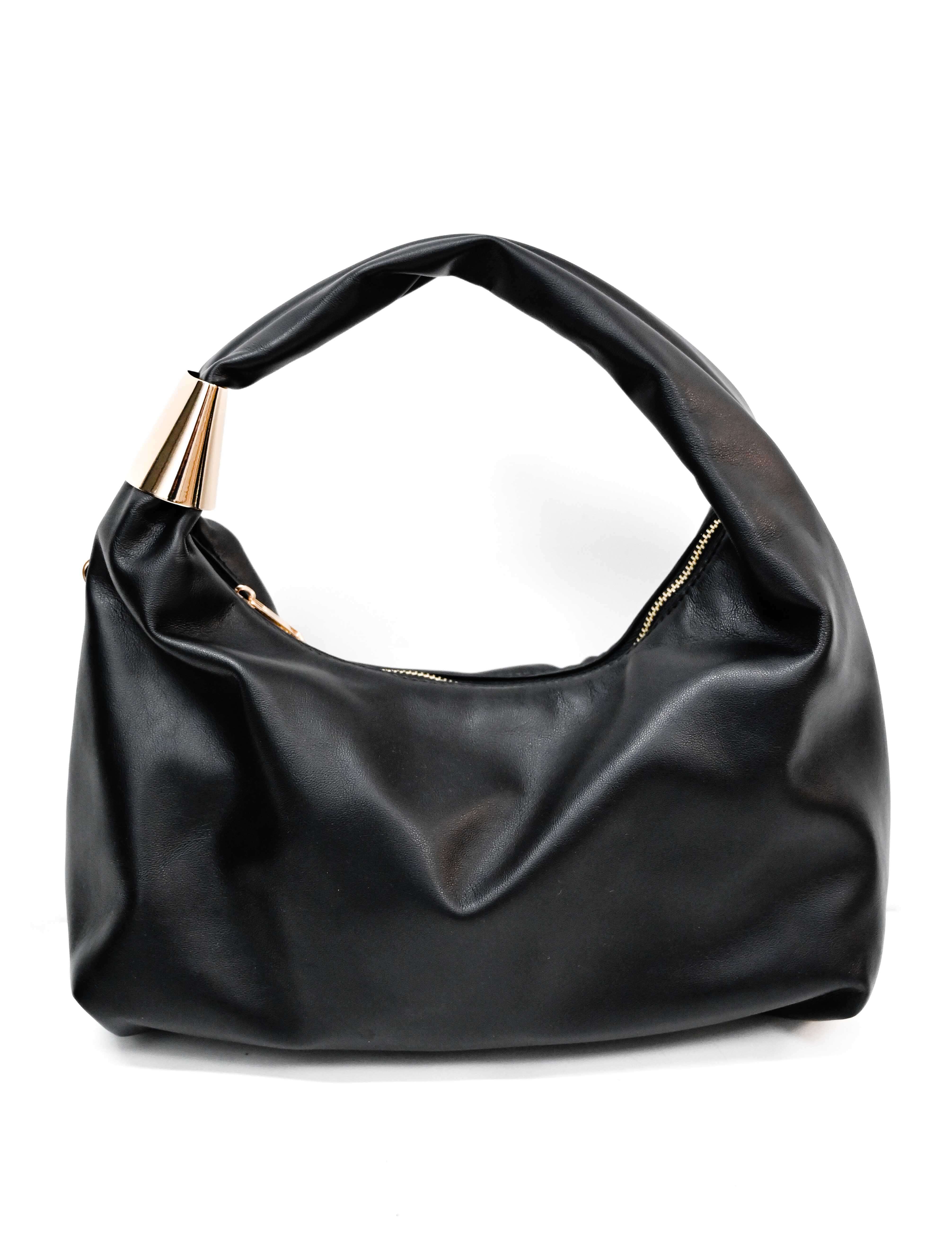 Altea Slouchy Shoulder Bag with Gold Detail - Image 2