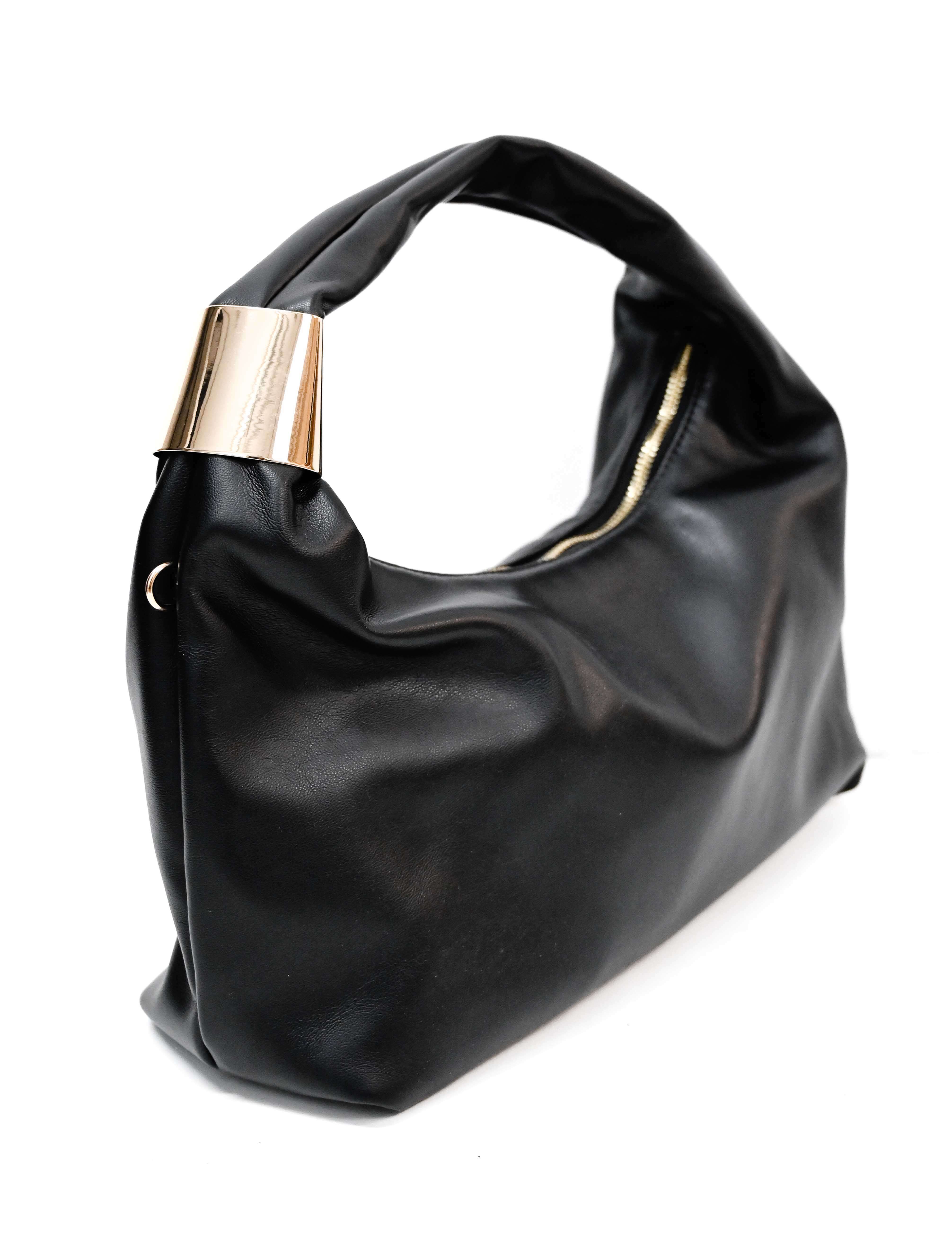 Altea Slouchy Shoulder Bag with Gold Detail - Image 3