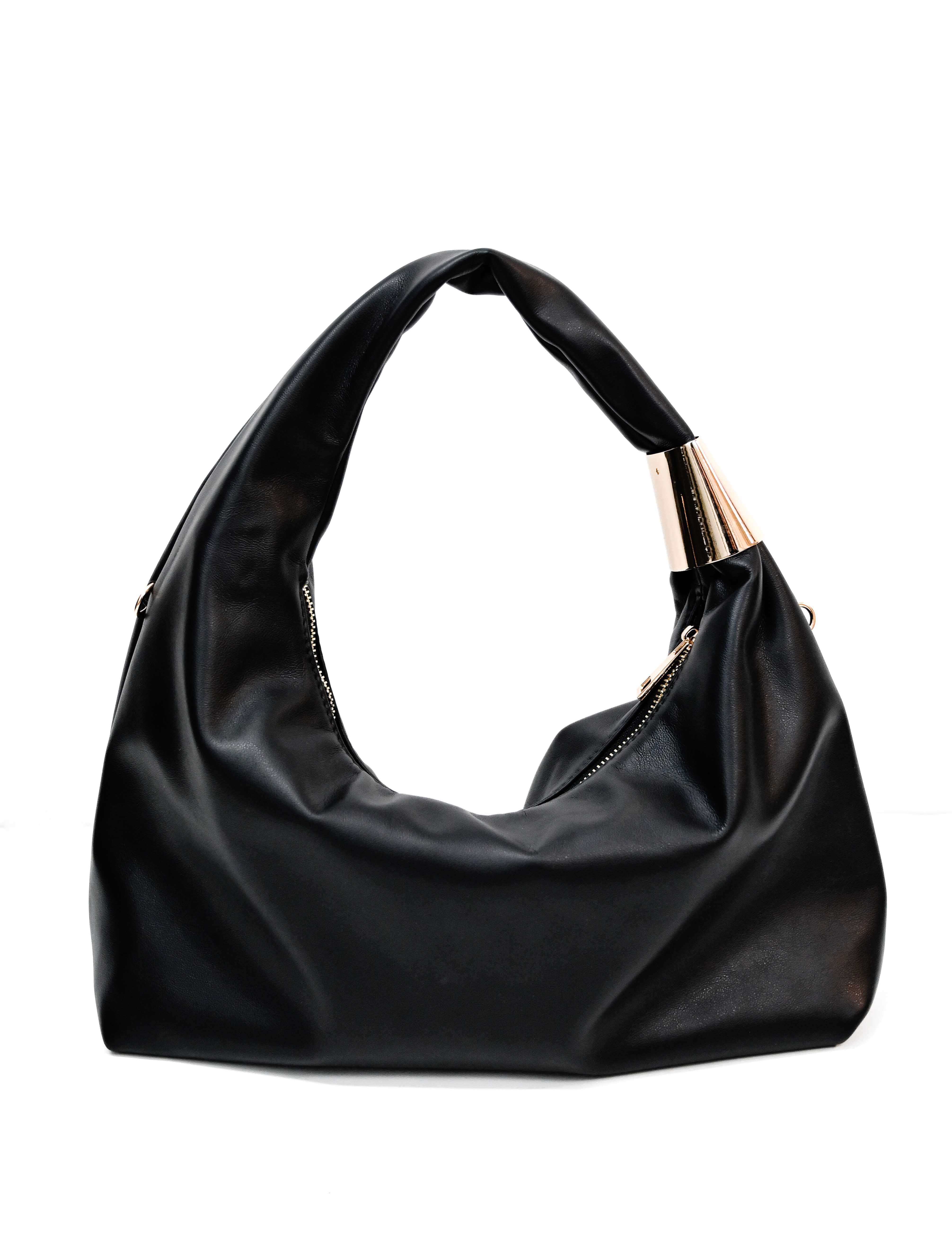Altea Slouchy Shoulder Bag with Gold Detail - Image 4