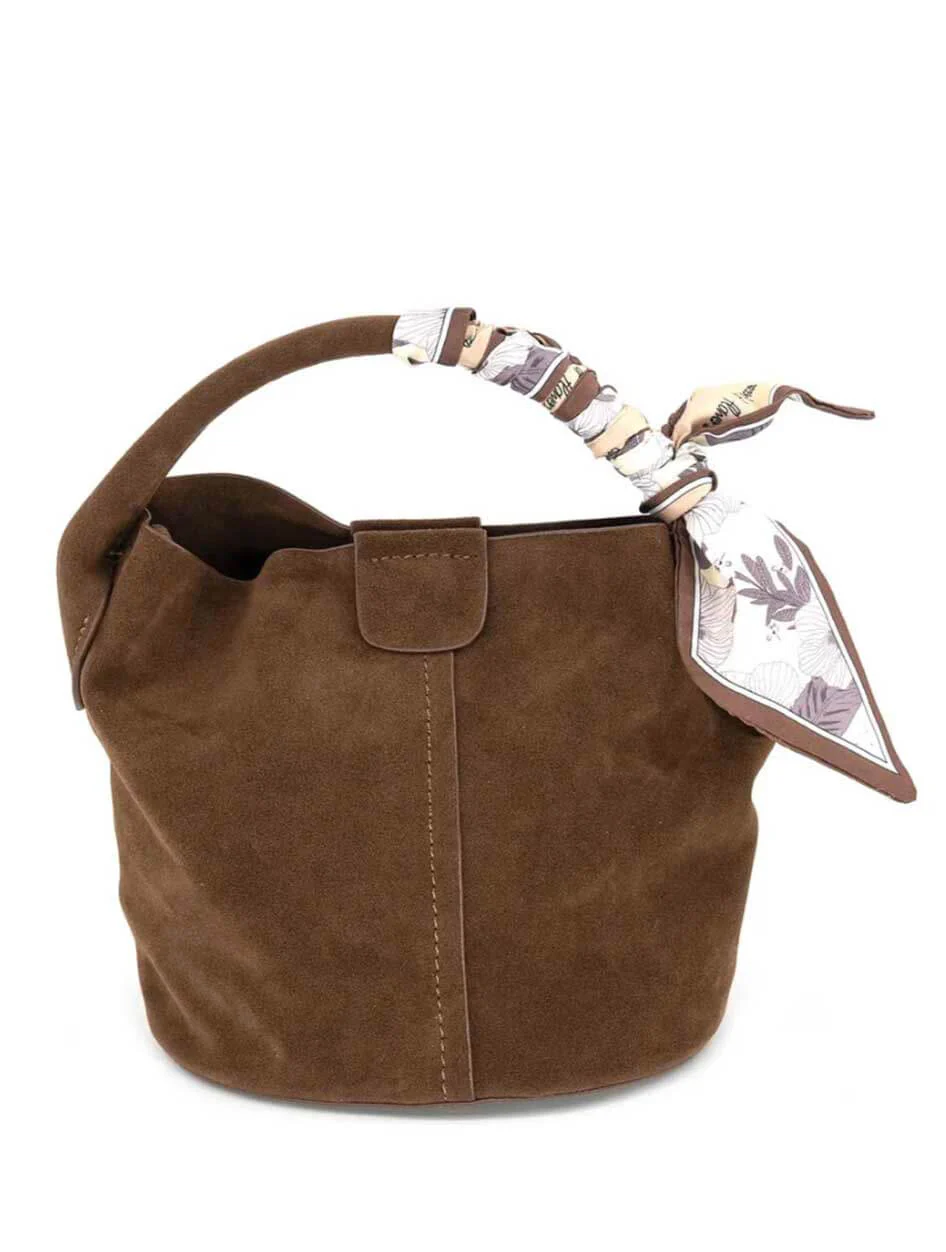 Small Suede Bucket Bag - Image 4