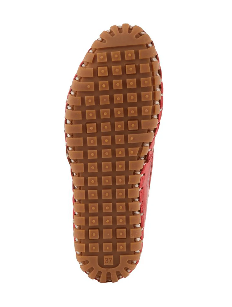 Spring Step Kathaleta Slip On Shoe in Red Leather - Image 4