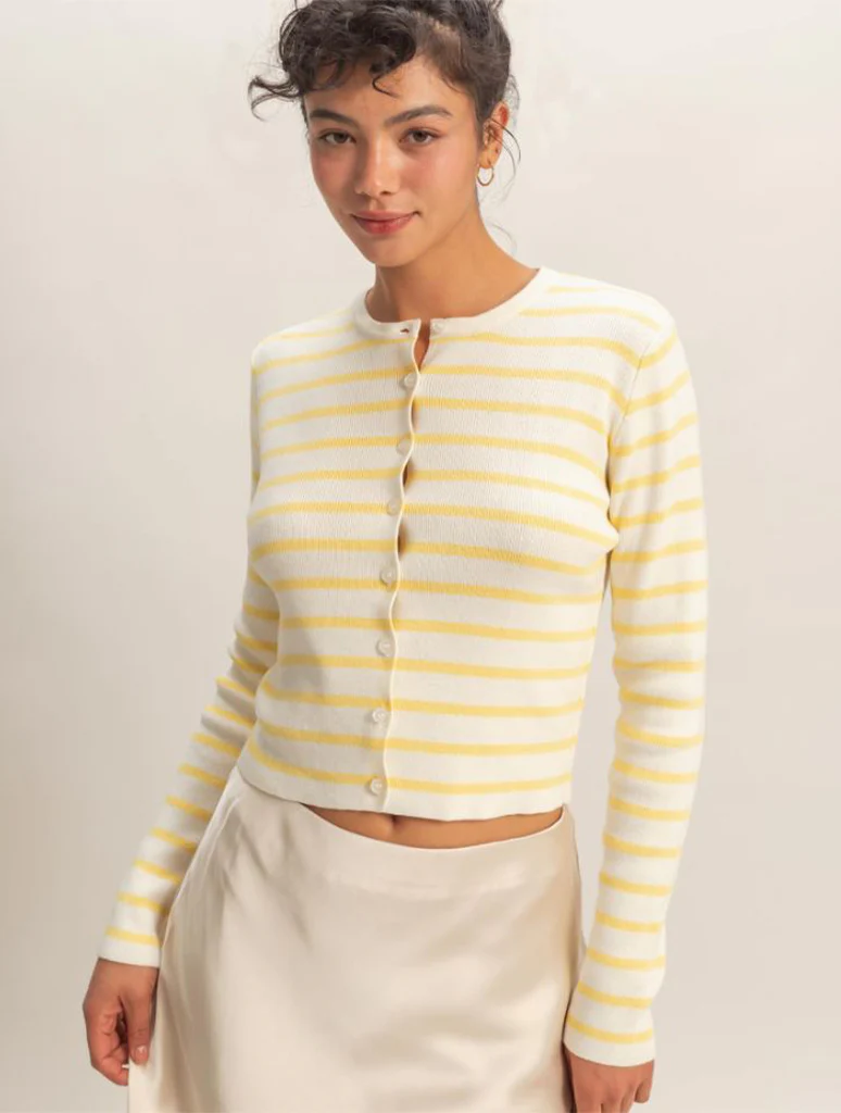 Striped Button-Up Cardigan - Image 4