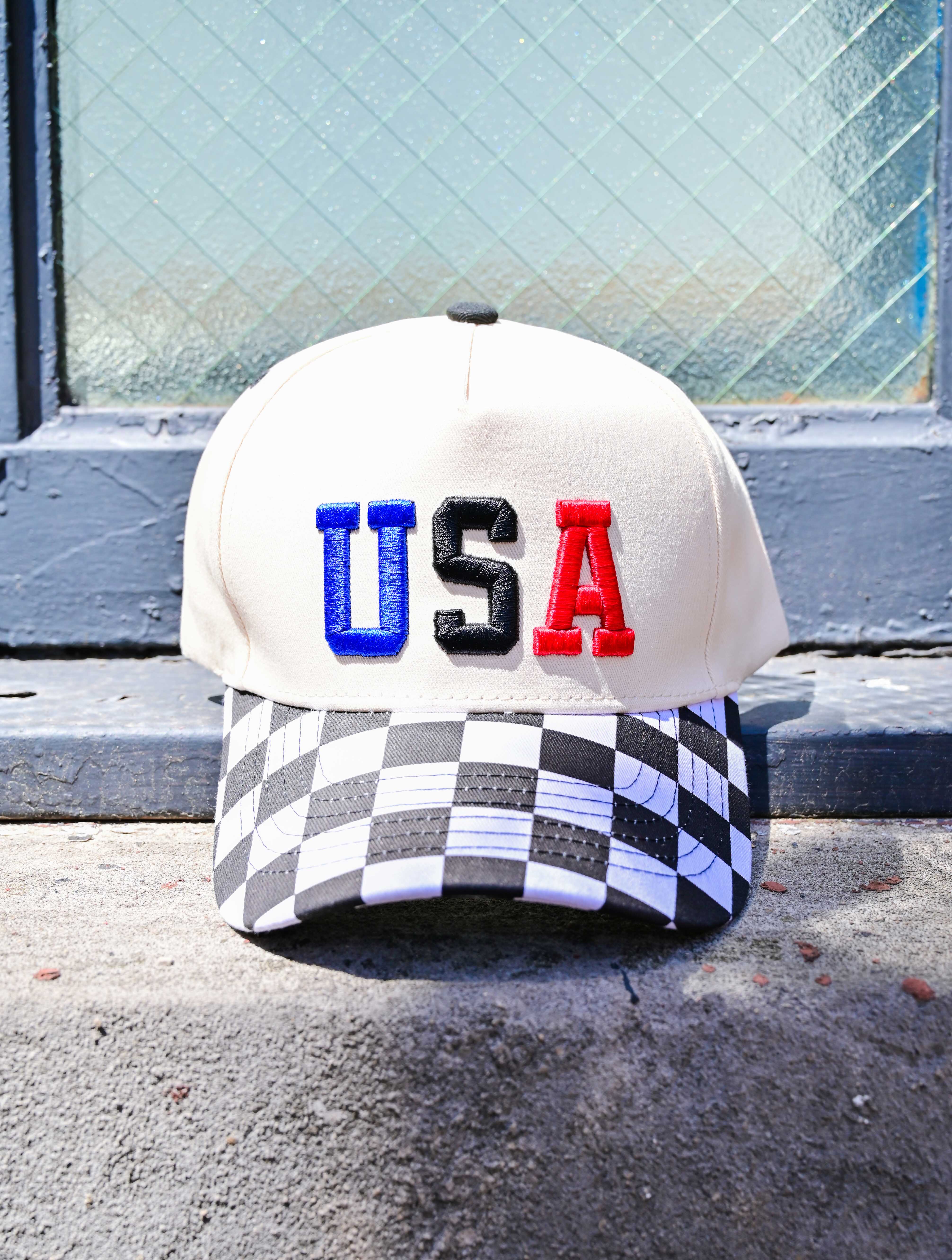 USA Checkered Baseball Hat