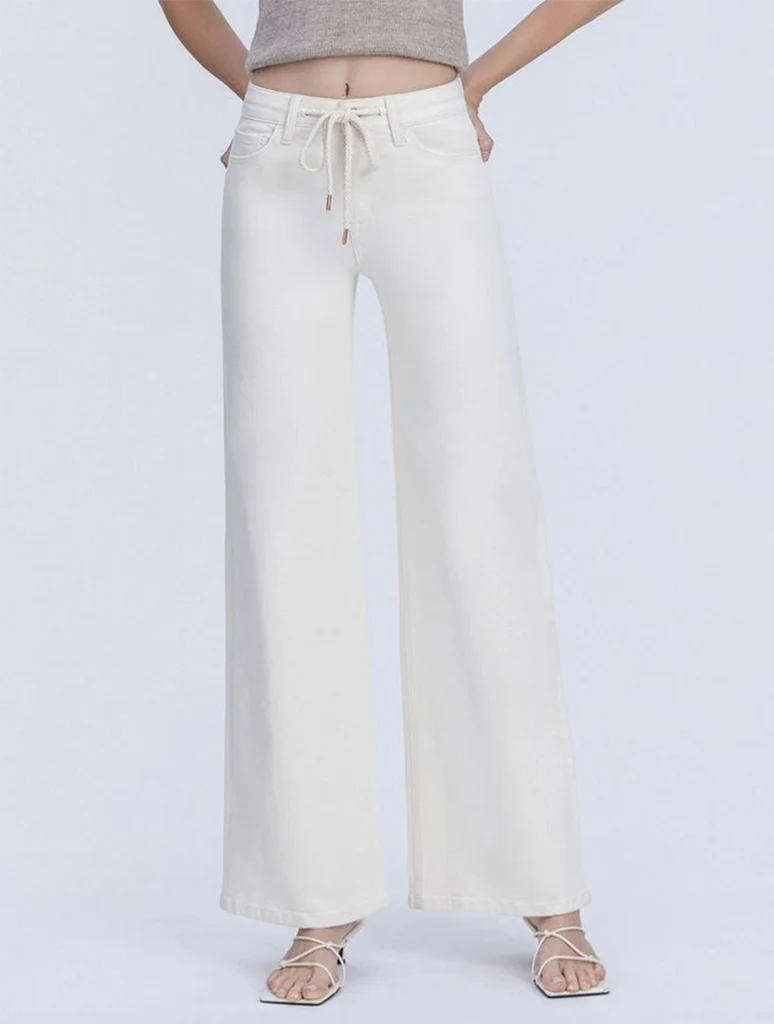 Vervet High Rise Drawstring Wide Leg Jeans